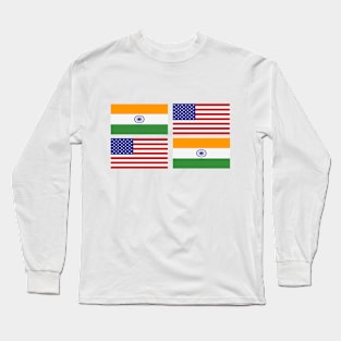 The American and India Flag x2 Long Sleeve T-Shirt